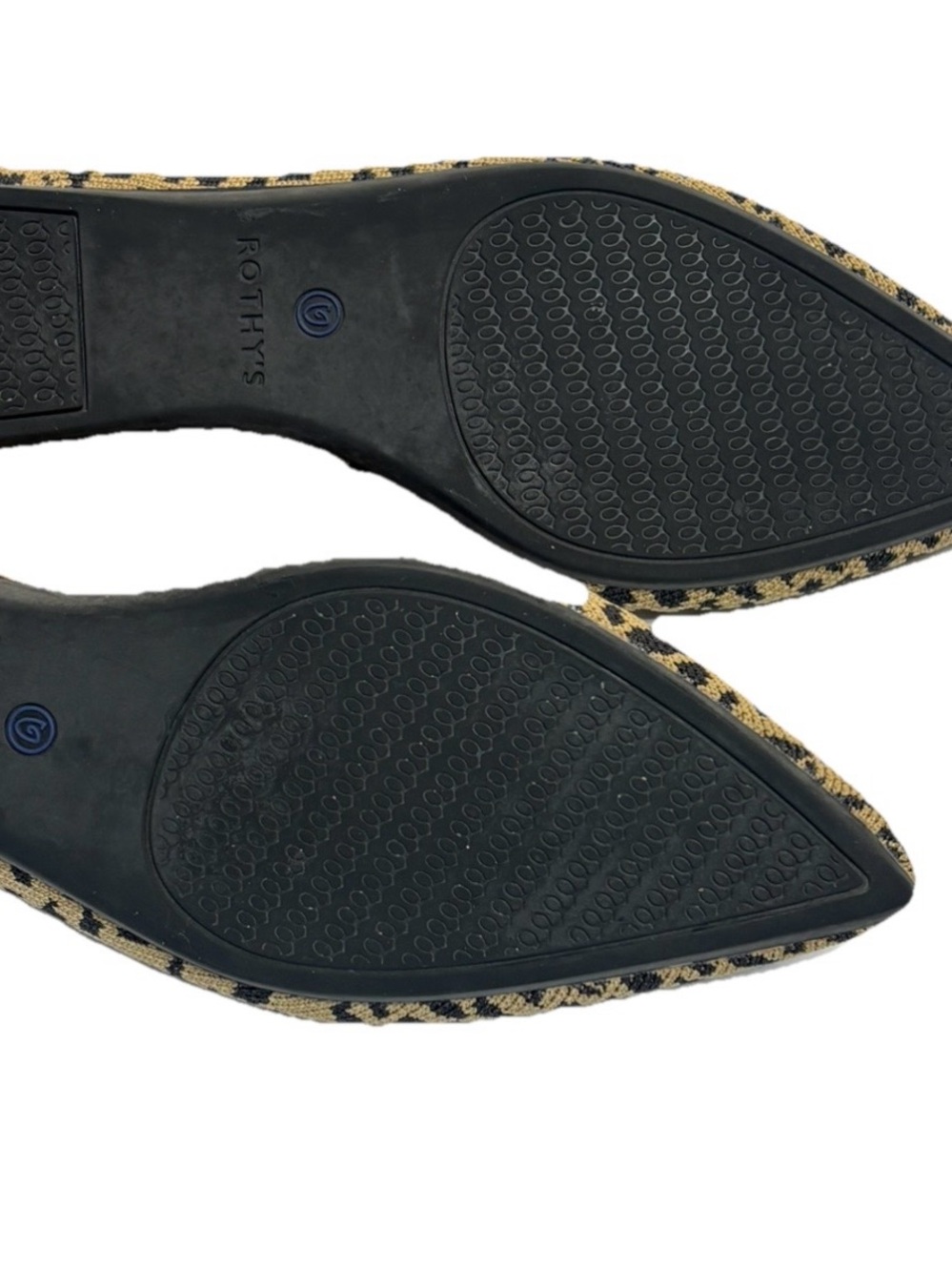 Rothy’s The Point Leopard Print Flats Women’s Size 9 Blue Trim Pointed Toe 🐆✨ - Picture 11 of 15